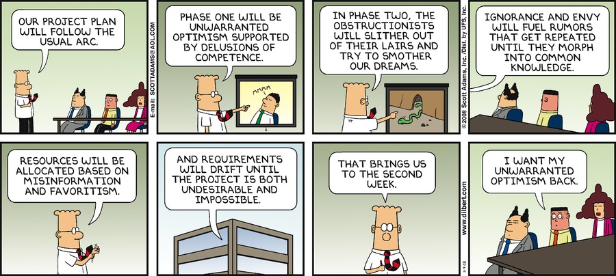 Dilbert Unwarranted Optimism